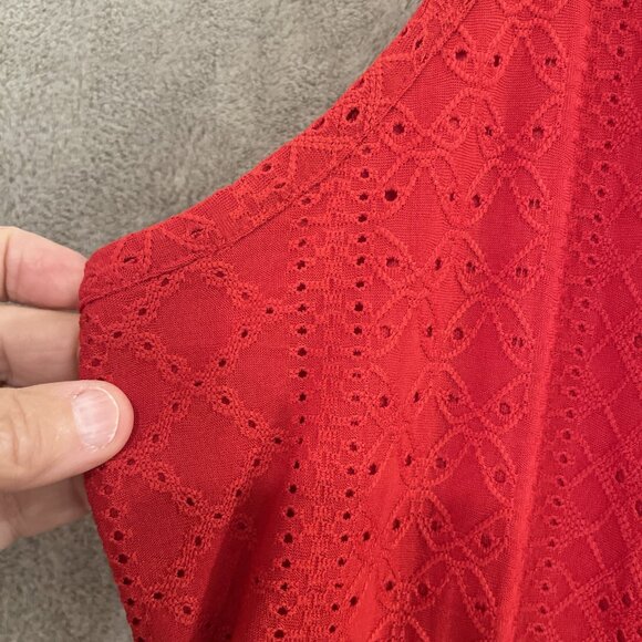 Vibes Sportswear Plus Size 3X Red Dress,‎  Flirty Perforated Tiered Short  4th - Picture 4 of 12